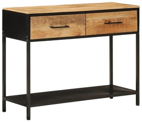 Armário consola 100x35x76cm madeira de mangueira maciça e ferro