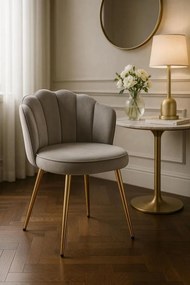 Cadeira Blume Gold Veludo - Cinza