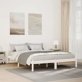 Cama extra longa sem colchão 160x210 cm pinho maciço branco