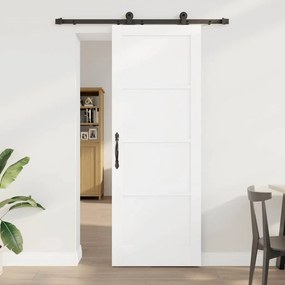 Porta Deslizante com Conjunto de Ferragens 'ORKDAL'Branca em Madeira S