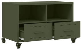 Móvel de TV 68x39x43,5 cm aço verde azeitona