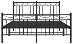 Estrutura de cama com cabeceira e pés 140x200 cm metal preto