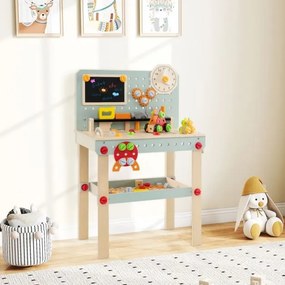Conjunto de mesa e cadeira infantil 4 em 1, cavalete e prateleira de arte com quadro branco magnético e quadro negro para desenho, cinza