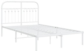 Estrutura de cama com cabeceira 120x200 cm metal branco