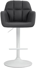 Banco de bar Natoma em couro sintético com estrutura branca 97-118 x 57 x 59 cm Preto