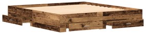 Cama com Gavetas vidaXL Madeira Velha 180x200 cm Madeira de Engenharia