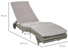 Espreguiçadeira de Vime Reclinável Espreguiçadeira de Jardim com Forma