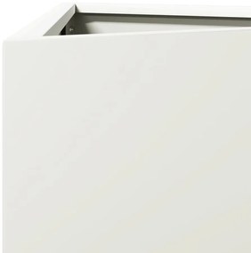 Vaso/floreira de jardim triangular 40x34,5x70 cm aço branco