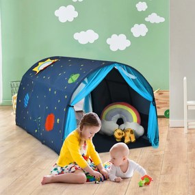Tenda de Cama para Crianças Tenda de Brincar Tenda Portátil para Crianças Pop Up com saco de transporte de cortina dupla 144 x 102 x 82 cm Azul
