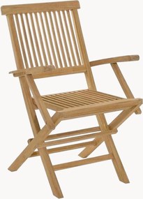 Cadeiras de jardim dobráveis em madeira de teca com braços Fun, conjunto de 2