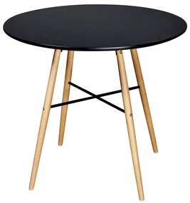 Mesa de jantar redonda MDF preto