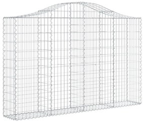 Cestos gabião arqueados 3pcs 200x30x120/140cm ferro galvanizado