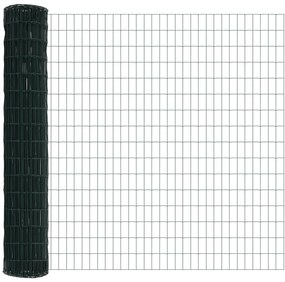 Cerca Euro com 7 Postes 1,5x10 m Aço Galvanizado Verde