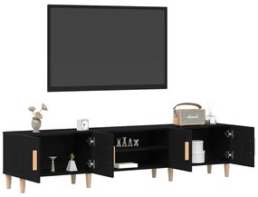 Cabinet de TV vidaXL Preto Carvalho 180x31,5x40 cm Madeira Derivada