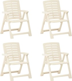 vidaXL Cadeiras de jardim 4 pcs plástico branco