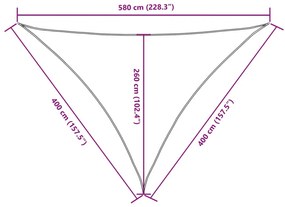 Para-sol estilo vela tecido oxford triangular 4x4x5,8 m bege