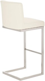 Banco de bar Paros em couro sintético 42 x 104 x 48 cm Creme