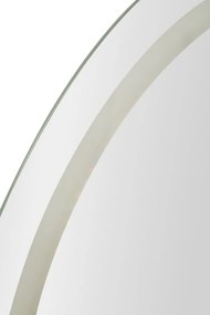ESPELHO DE PAREDE LED OVAL 60X3,5X80 CM (3 CORES DE LUZ) PRATEADO