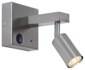 Candeeiro de Parede Moderno em Aço com USB-C Inclinável - Rex