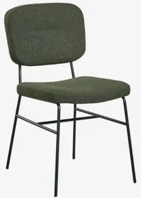 Cadeira De Jantar Estofada Milih Verde Exército - Sklum