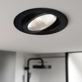 Foco embutido preto 9,5cm com LED 1300lm regulável IP65 - Gaius