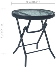 3 pcs conjunto de bistrô aço cinzento-acastanhado