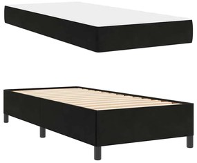 Estrutura da Cama Preto e Branco e Preto 90 x 190 cm Veludo