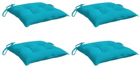 Almofadões para cadeira 4 pcs 40x40x7 cm tecido turquesa