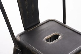 Banco de bar Aiden em metal 44 x 115 x 52 cm Preto + Dourado