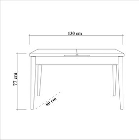 Mesa de Jantar Extensível Vina – Pinho Atlântico – 130x77x80 cm