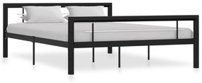 Estrutura de cama 140x200 cm metal preto e branco
