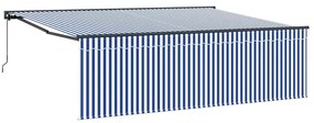 Toldo Retrátil Manual Azul e branco Azul e Branco Antracite