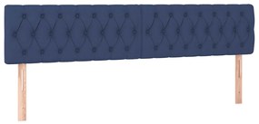 Cama boxspring com colchão 120x190 cm tecido azul