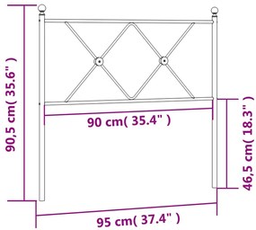 Cabeceira de cama 90 cm metal branco