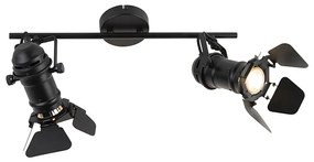 Foco Inteligente Preto Incl. WiFi GU10 2-Luzes com Abas - Movie