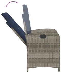 9 pcs conjunto de jantar p/ jardim com almofadões vime PE bege