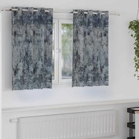 Cortinas de Veludo 2 peças com Ilhós Cinzentas 140x140 cm