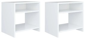 Mesas-de-cabeceira 2 pcs 40x30x40 cm aglomerado branco