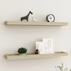 vidaXL Prateleiras de parede Loggia 2 pcs 80x15x4 cm MDF cor carvalho