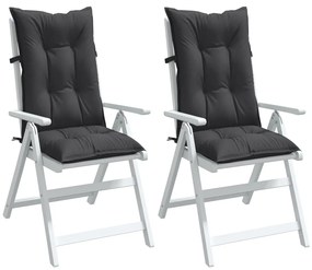 vidaXL Almofadões para cadeiras altas 2 pcs mesclado tecido antracite