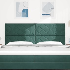 Cabeceira Design de Blocos de Diamante Verde Escuro 200 cm Veludo