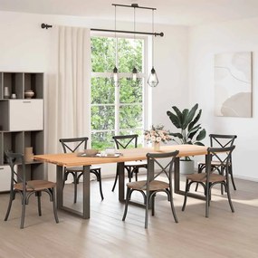 Pés para mesa de jantar em formato de U, 3 peças, aço natural, 80x(72-