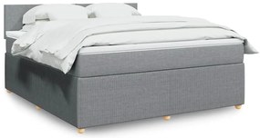 vidaXL Cama com molas/colchão 180x200 cm tecido cinzento-claro
