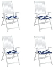 Almofadões p/ cadeira 2pcs 50x50x4 cm tecido riscas azul/branco