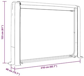 Rack de lenha com tampa de chuva 200x25x150 cm aço galvanizado