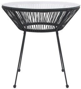 3 pcs conjunto de jantar para jardim preto