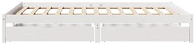 Cama sem colchão 140x200 cm madeira de pinho maciça branco