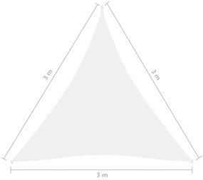 Para-sol estilo vela tecido oxford triangular 3x3x3 m branco