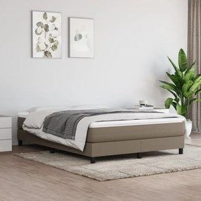 Cama sem colchão 140x190 cm tecido castanho-acinzentado