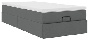 Estrutura cama otomana colchão 90x190 cm tecido cinzento escuro
